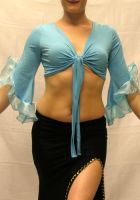 Lycra Top with Ruffled Sleeves